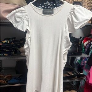 Anthropologie Sundays in Brooklyn White Puff Sleeve Top EUC